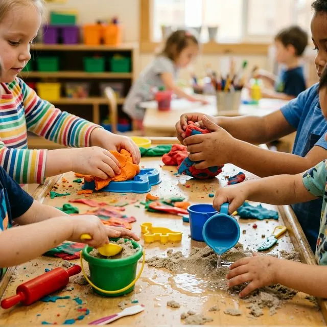 Children doing sensory play